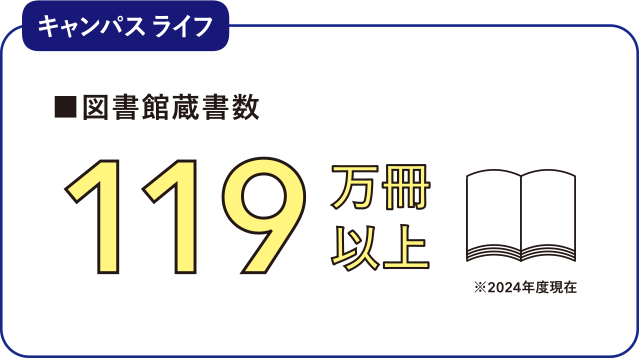 [キャンパスライフ] 図書館蔵書数119万冊以上